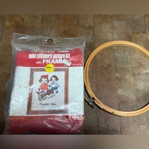 Vintage Campbells Kids Mini Stitchery Picture Kit with Frame “Out for a Ride”